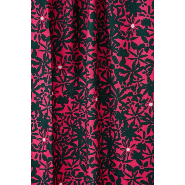 Viskostyg crepe - Leia Crepe Flowery Crimson