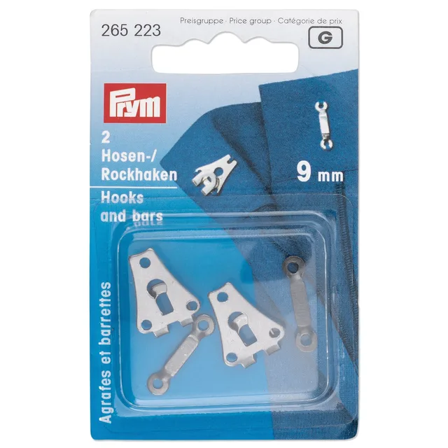 Byx- & Kjolhakar 9mm Silver 2st. par