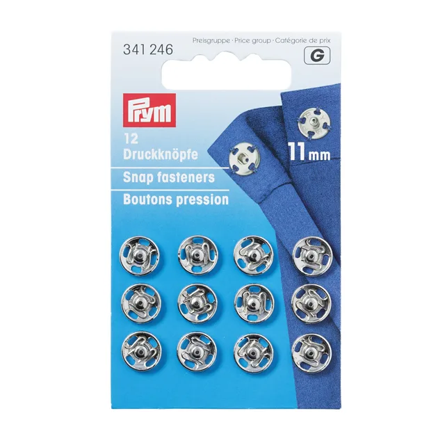 Tryckknappar 11mm Silver 12st. par