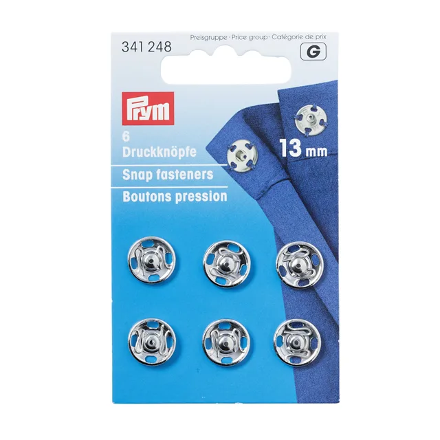 Tryckknappar 13mm Silver 6st. par