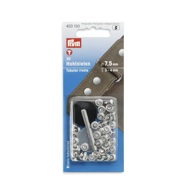 Lädernitar 9mm passar 3-4mm tjockt material,20st