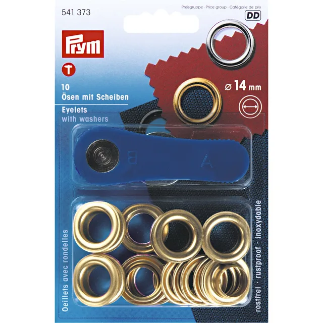 Öljetter 14mm – Guldfärgade 10st