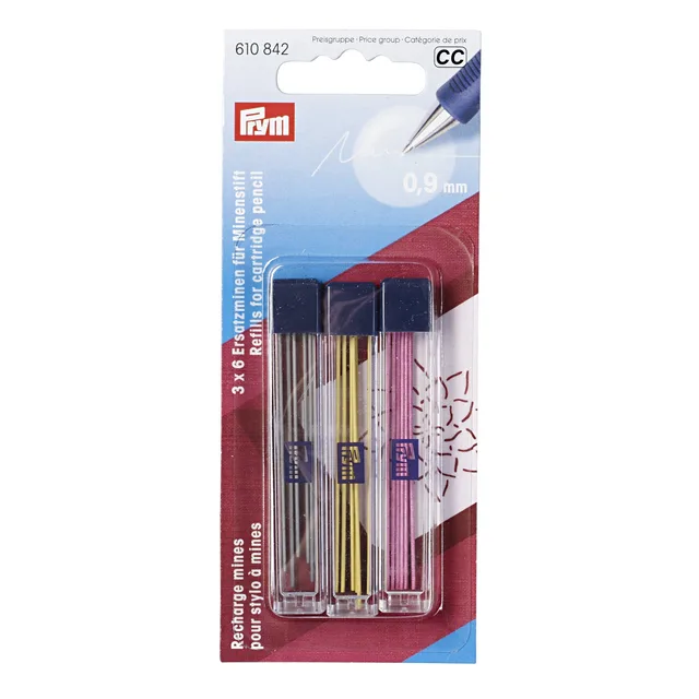 Stift/refil till stiftpenna 0.9mm 3st färger