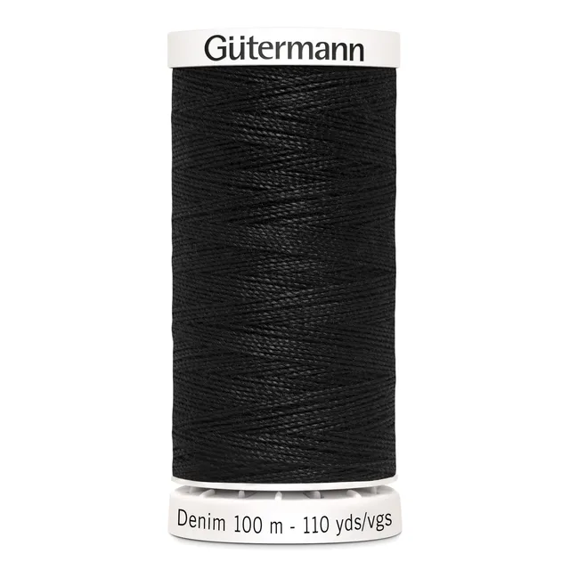 Denimtråd 100m Polyester – svart