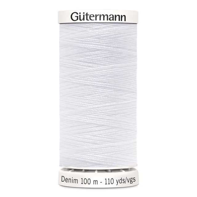 Denimtråd 100m Polyester – vit