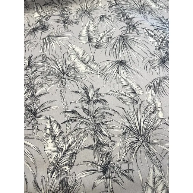 Mönstrat gardin och möbeltyg - Jungle grå
