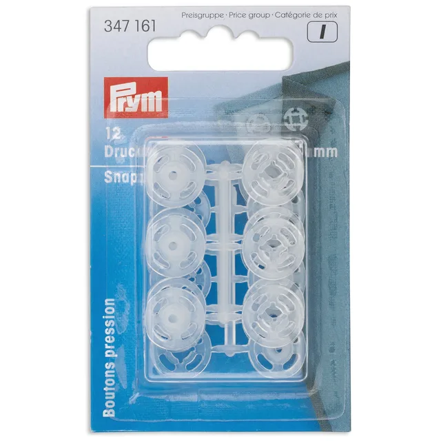 Tryckknappar 13mm transparent 12st.