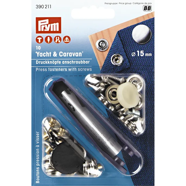 Nittryckknappar "Yacht & Caravan" 15mm - 10st