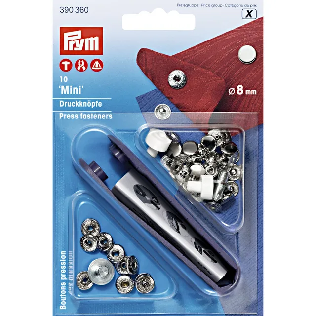 Nittryckknappar 8mm "mini" - 10st