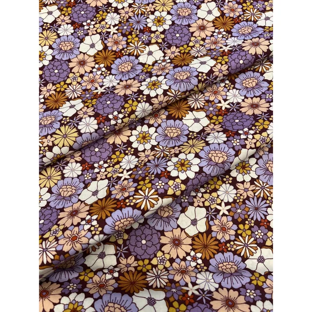 Mönstrat bomullstyg 110cm br. – "groovy boho"