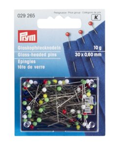 Knappnålar med glashuvud 0.60 x 30 mm 10g.