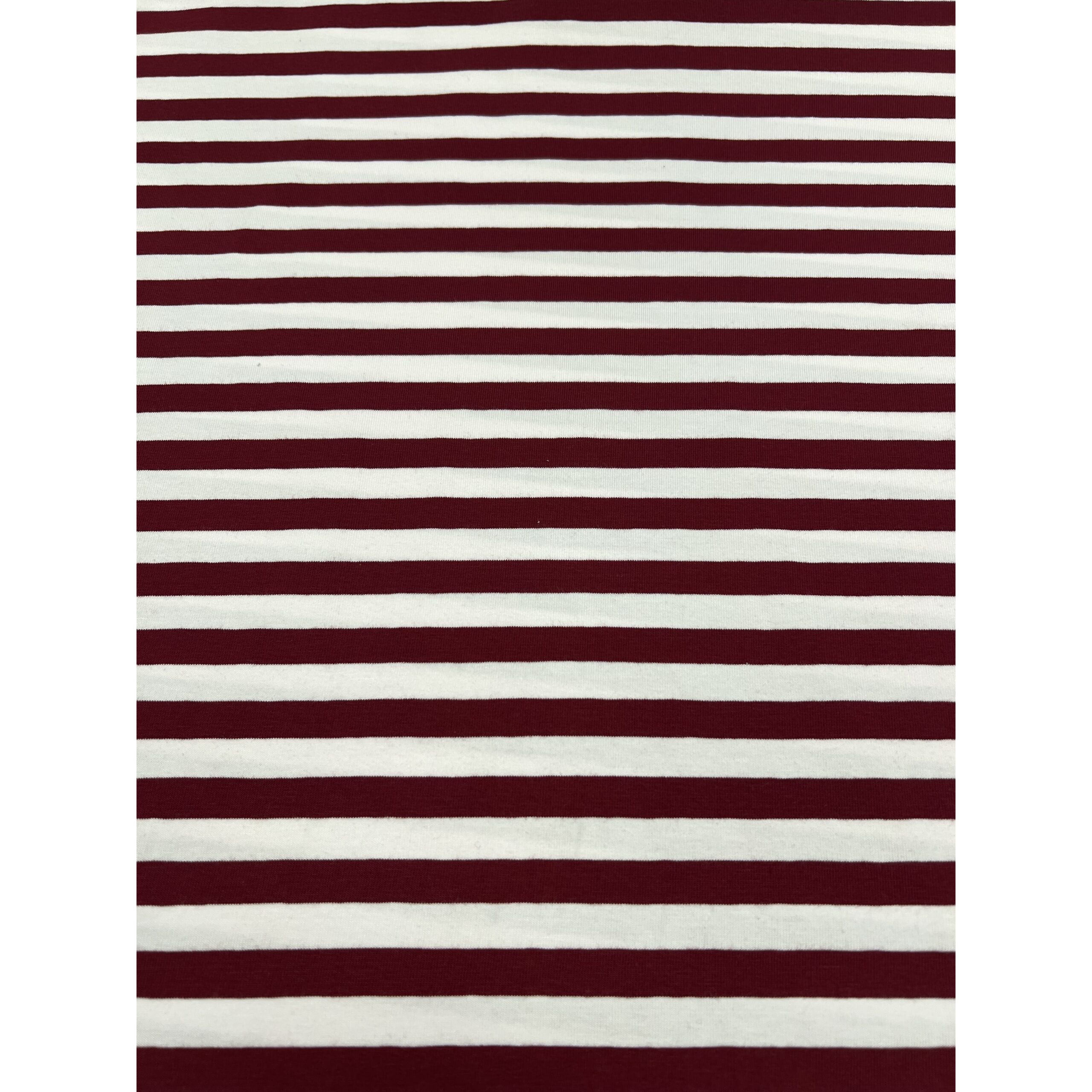 Randig bomullsjearsy - Vinröd/vit rand 10mm - Bild 3