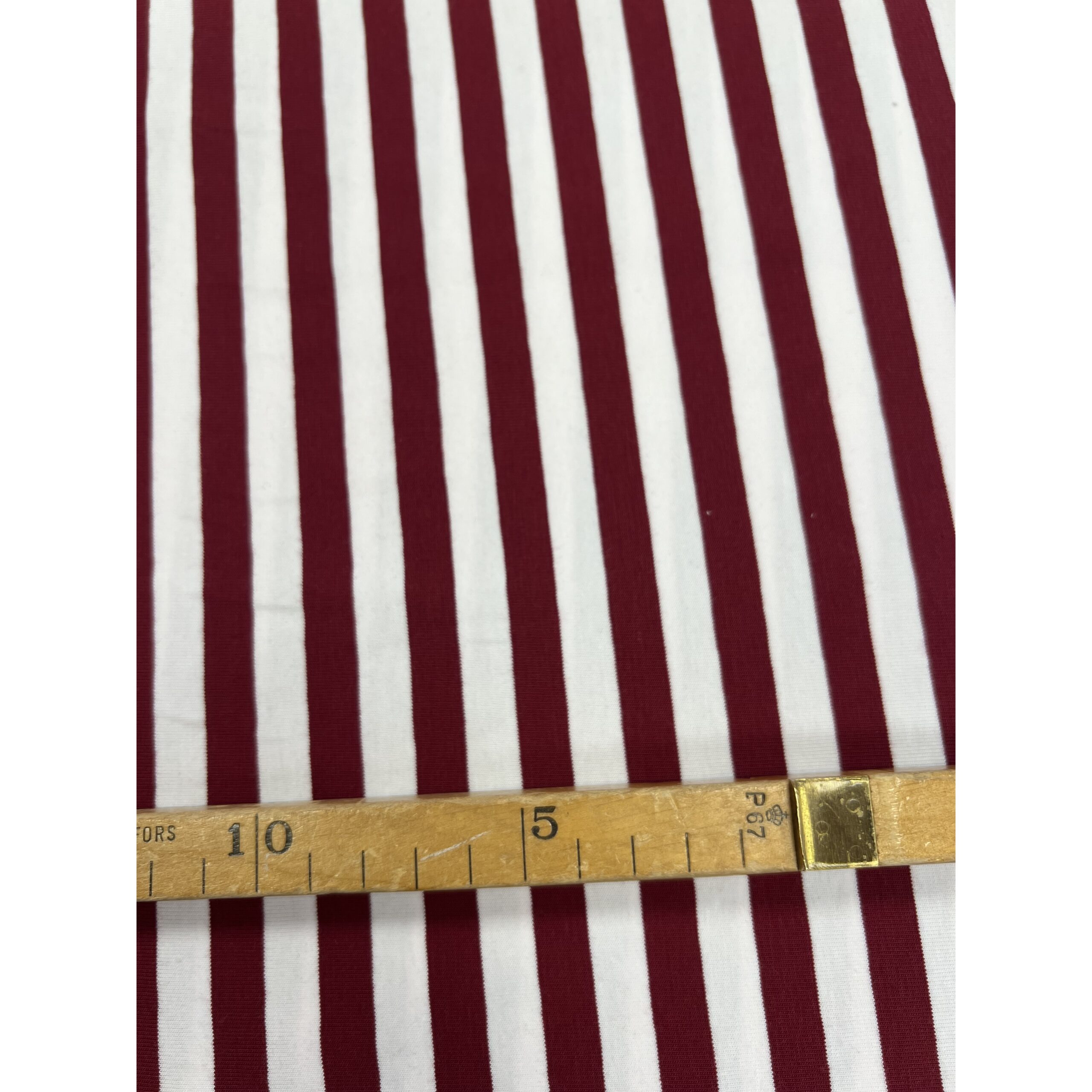 Randig bomullsjearsy - Vinröd/vit rand 10mm - Bild 2