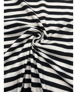 Randig bomullsjearsy - Svart/vit rand 10mm